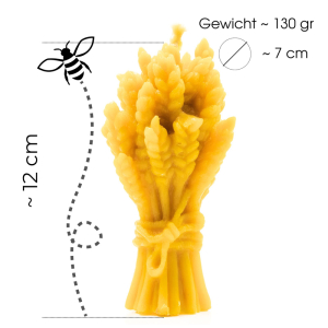 Wachskerze "Feldgruß", 12x7 cm