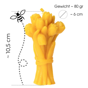 Wachskerze "Tulpenzauber", 10.5x6 cm