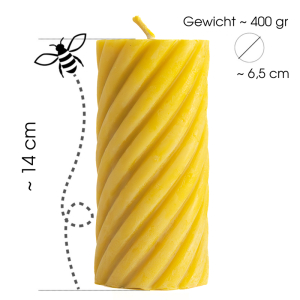 Wachskerze "Lichttanz", 14x6,5 cm