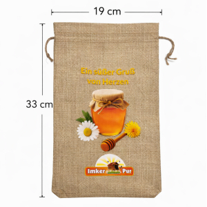 Geschenk Säckchen aus Leinen, 19x33 cm