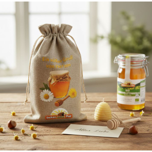 Geschenk Säckchen aus Leinen, 19x33 cm